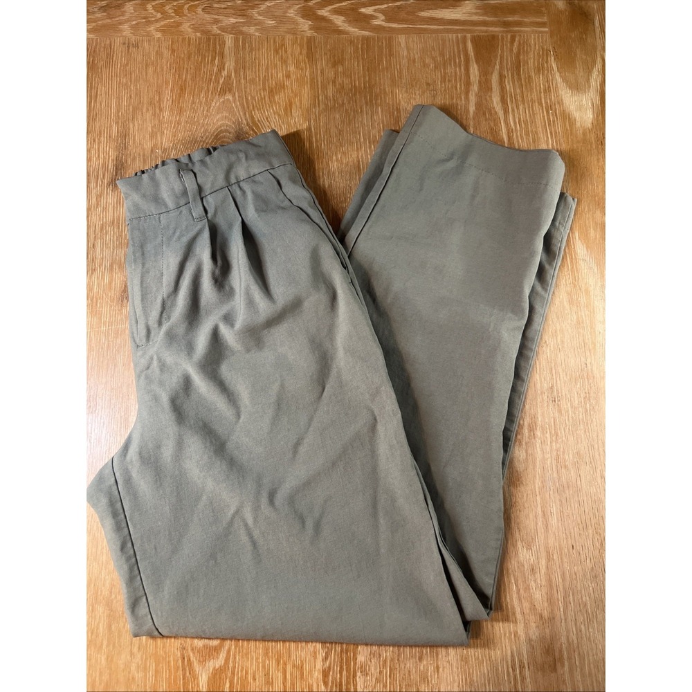 Women's High-Rise Straight Trousers - A New Day Olive‎ Green 2
